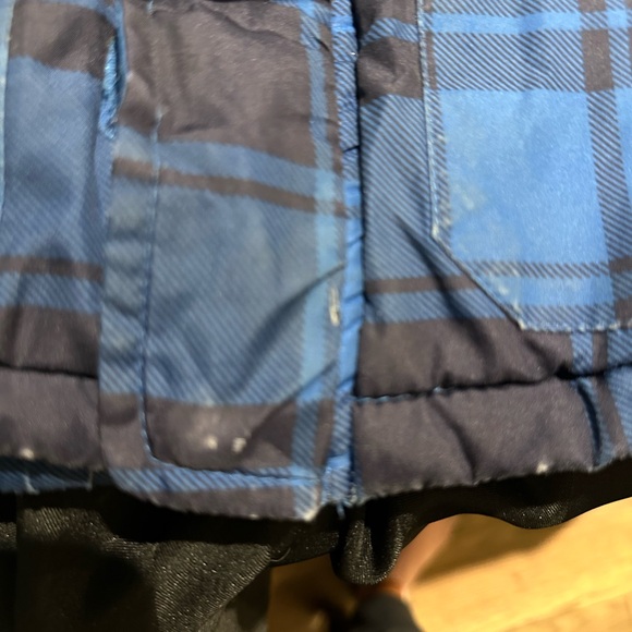 London Fog puffer coat plaid blue black winter hood zipper front jacket - Picture 13 of 13